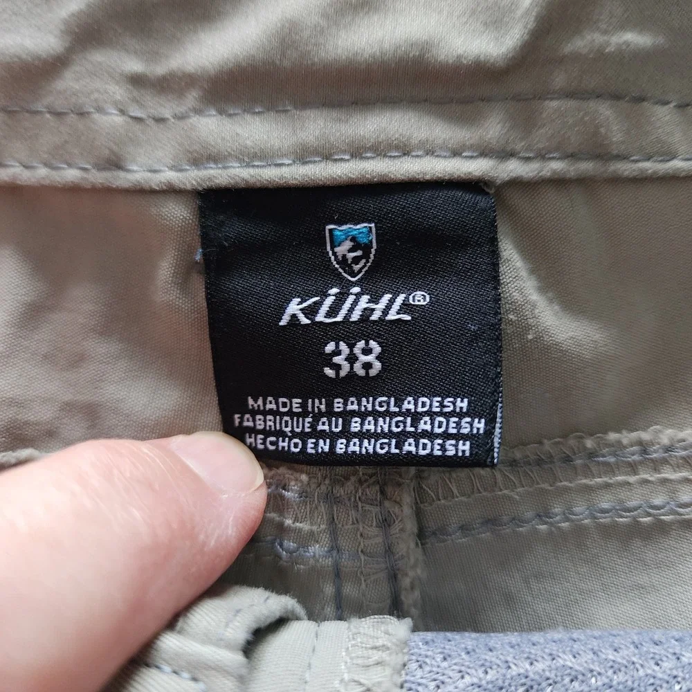 Kuhl khaki tan cargo pocket shorts outdoor hiking mens‎ size 38